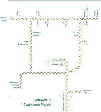 Lageplan der Räumlichkeiten Gebäude 2 Stockwerk 1